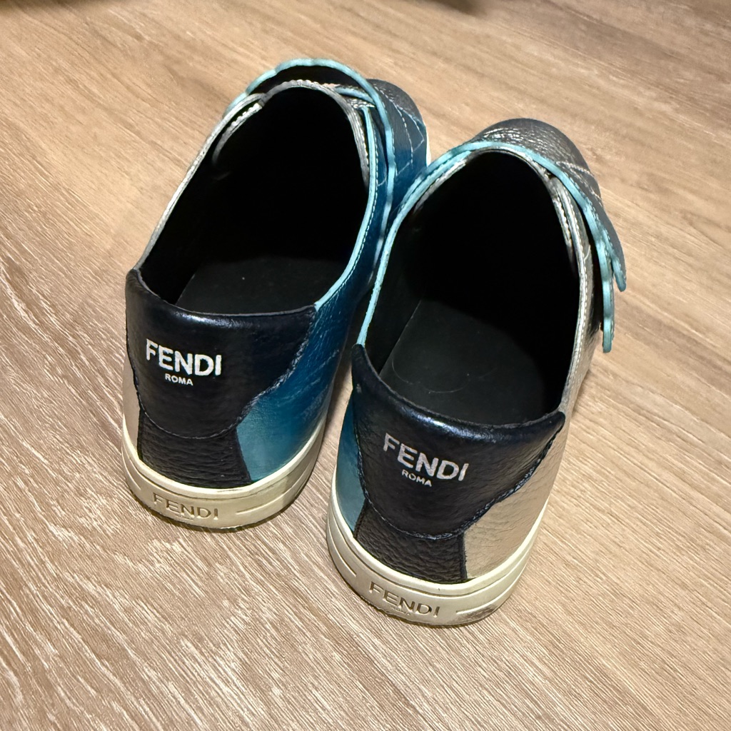 Fendi Sneakers In Blue And Silver